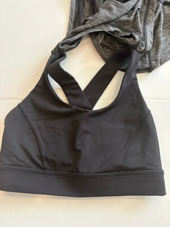 Lululemon Work the Circuit Tank Bra Charcoal Grey Racerback Active 6 - Picture 6 of 7